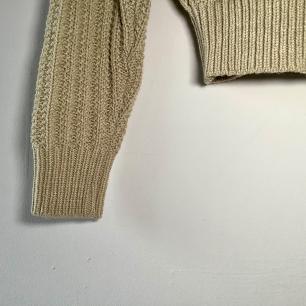 Uniqlo U Low Gauge Crew Neck Sweater Wool Blend Cropped Relaxed Light Green - Picture 4 of 4